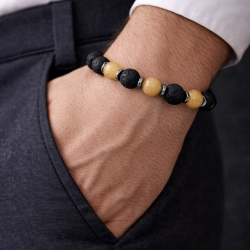 Men’s Bracelet Lava / Jadeite / Hematite