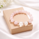 Natural Rose Quartz Bracelet with Hematite and Rock Crystal