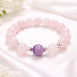 Rose Quartz, Amethyst and Hematite Bracelet