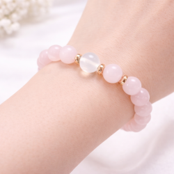 Rose Quartz, Hematite and Selenite Bracelet