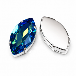 Marquise Crystal 30×17 mm in Silver Setting – 5 pcs