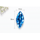 Blue Marquise Crystal 30×17 mm in Silver Setting – 5 pcs