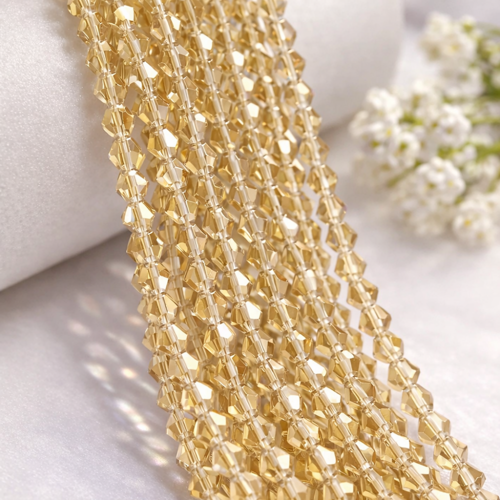 Glass crystal bicone beads 4.5×4 mm