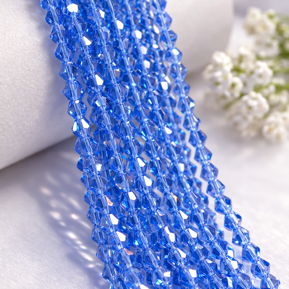 Glass crystal bicone beads 4.5×4 mm