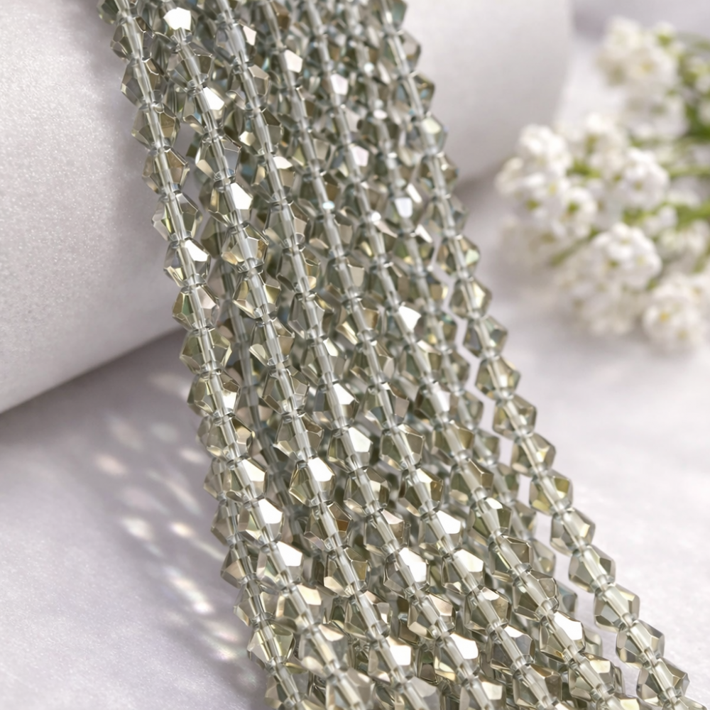 Glass crystal bicone beads 4.5×4 mm