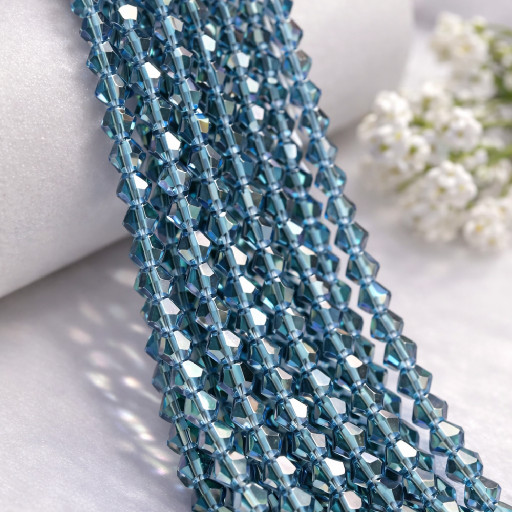 Glass crystal bicone beads 4.5×4 mm