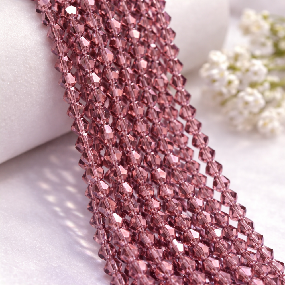 Glass crystal bicone beads 4.5×4 mm