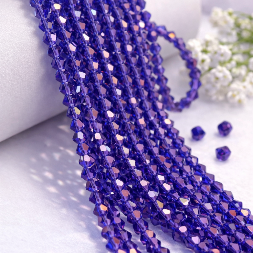 Glass crystal bicone beads 4.5×4 mm