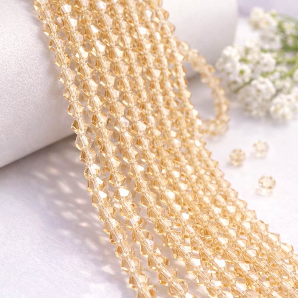 Glass crystal bicone beads 4.5×4 mm