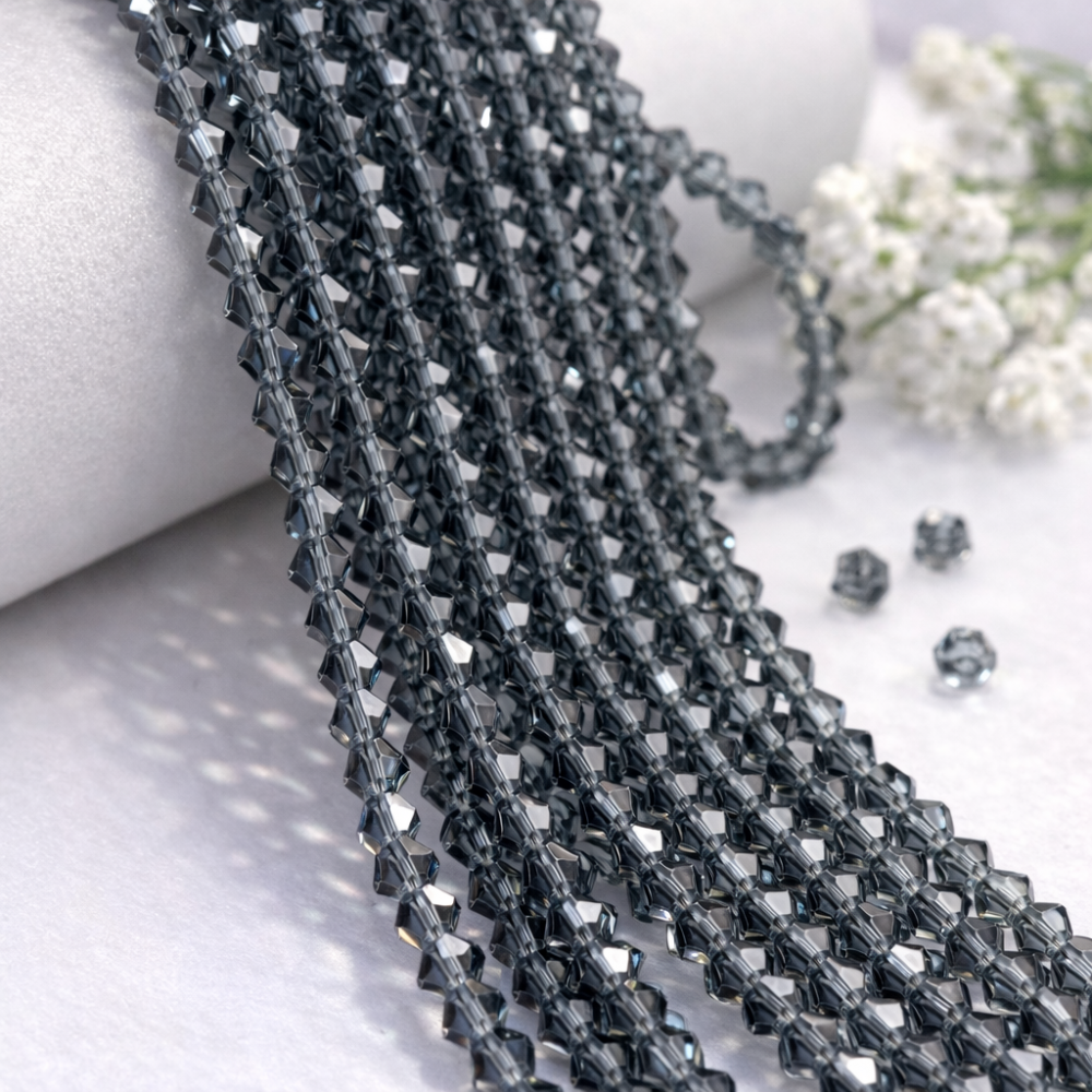 Glass crystal bicone beads 4.5×4 mm