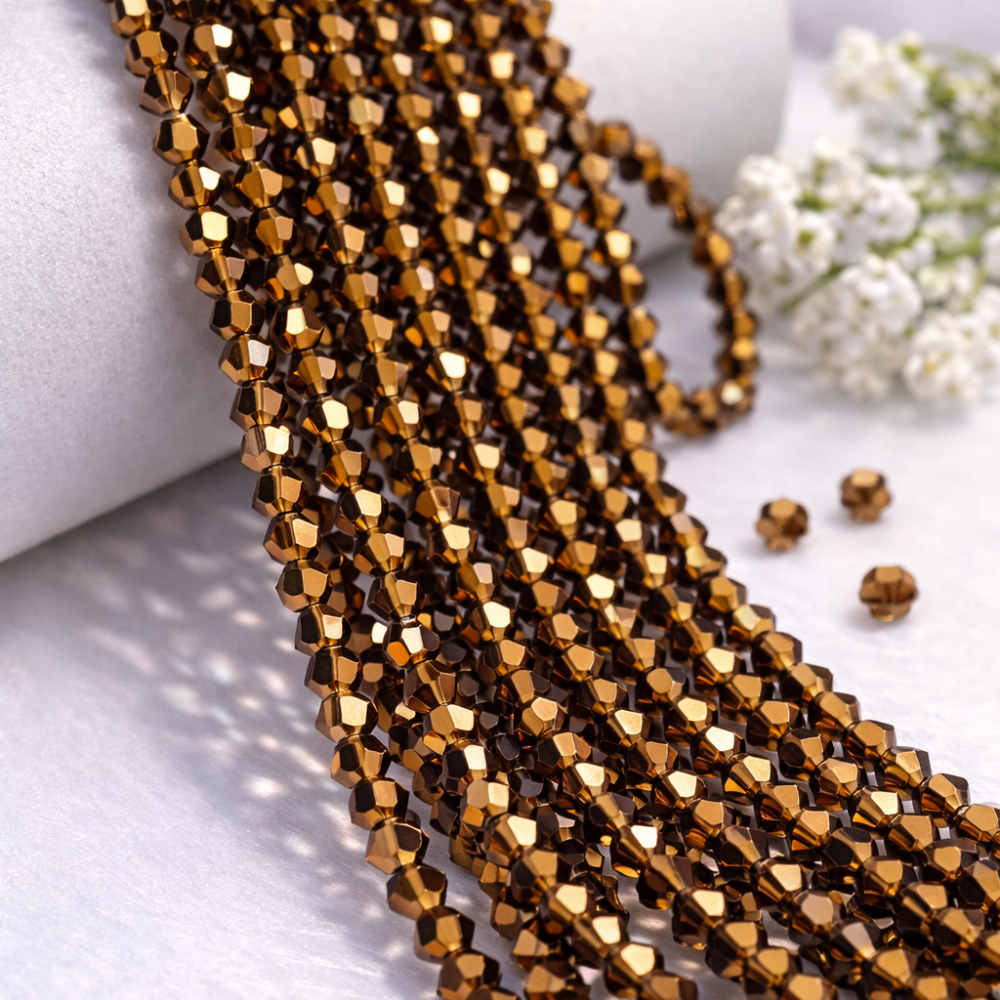 Glass crystal bicone beads 4.5×4 mm