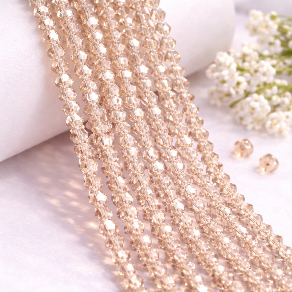 Glass crystal bicone beads 4.5×4 mm