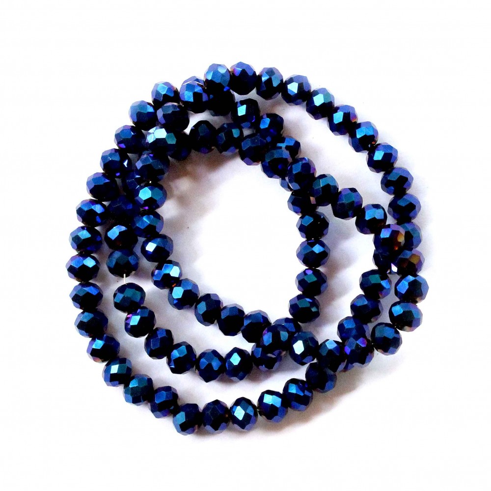 Faceted Glass Crystal Beads 6 × 5 mm