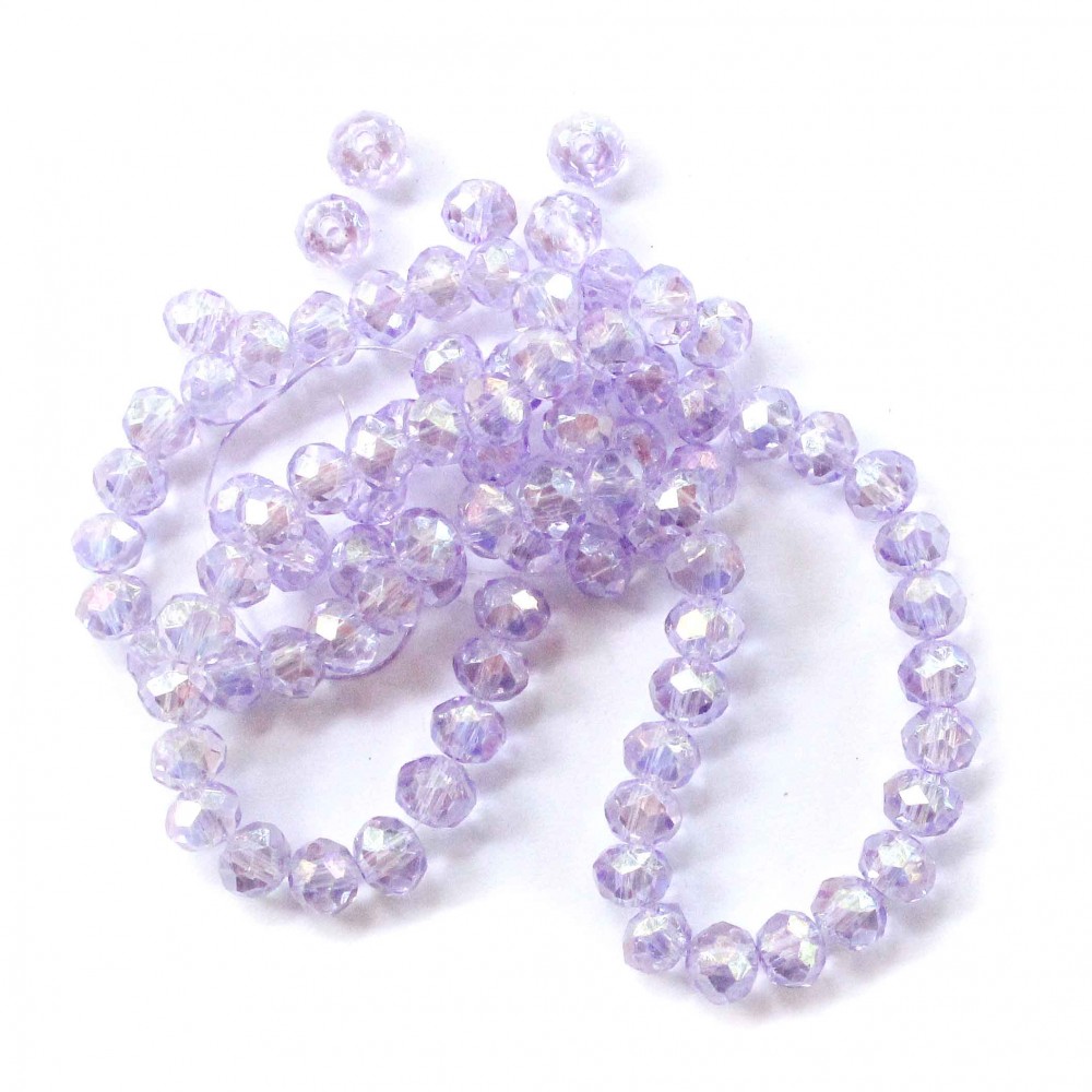 Faceted Glass Crystal Beads 6 × 5 mm