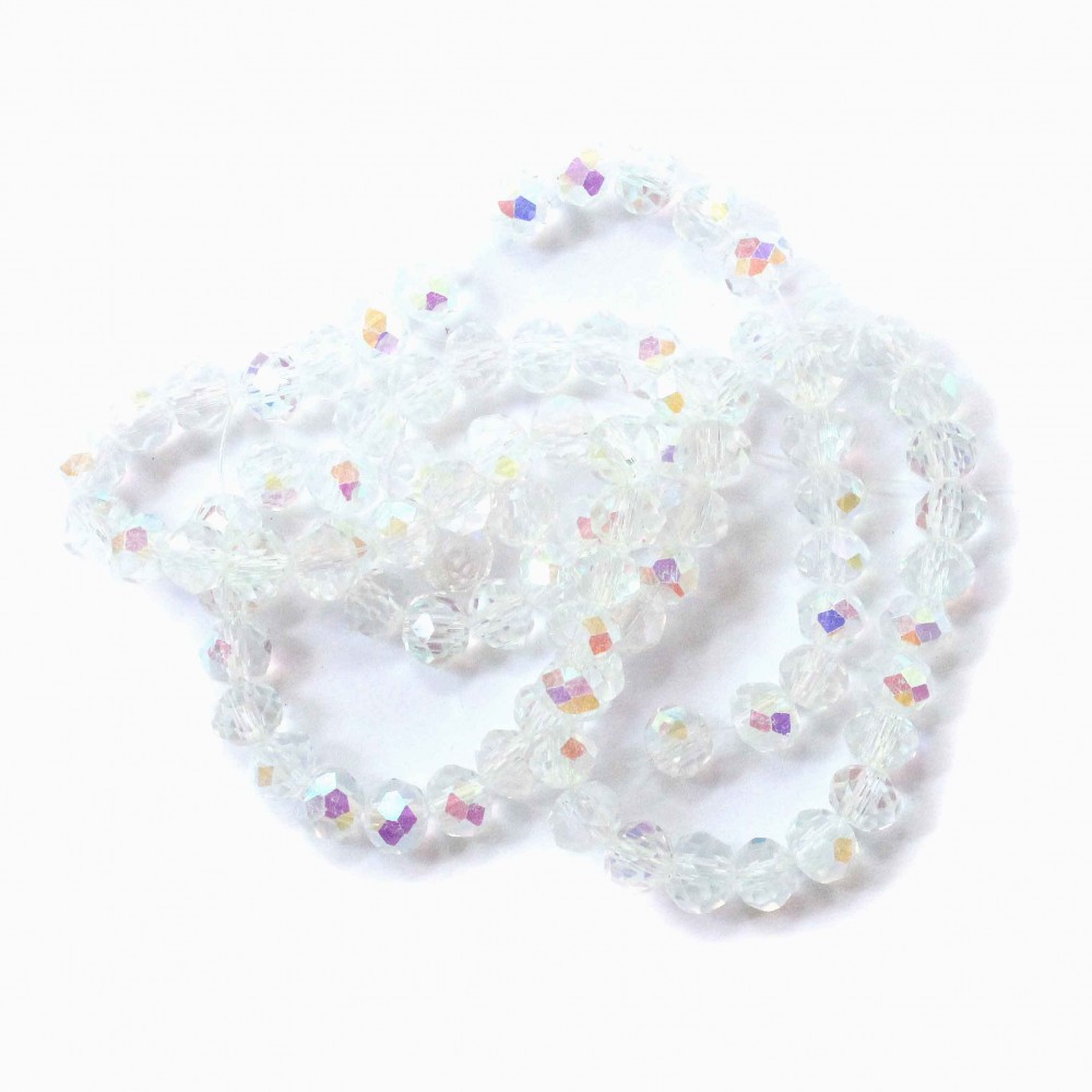 Faceted Glass Crystal Beads 6 × 5 mm
