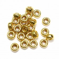 Silver spacer with gilding 6,5x3mm 1pcs. (F13S3006)