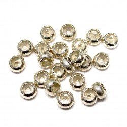 Silberne Perlen mit Silikon  6,5x4mm 1pcs. (F13S2007)