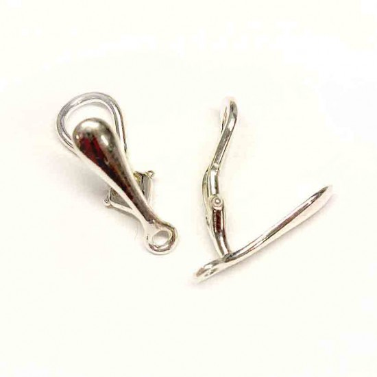 Silverpläterad örhänge clips - 18x5 mm 2 st. (F02S1101)