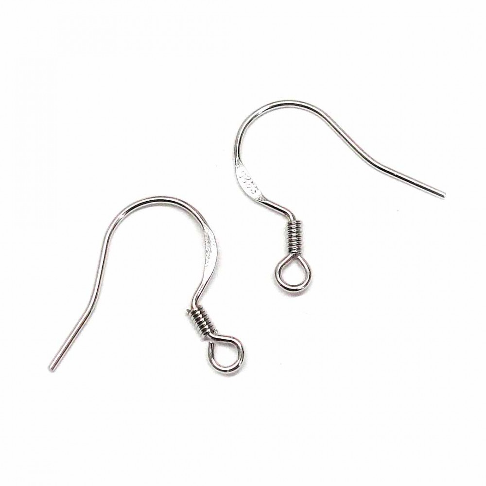 Silver earring fittings - 14x1mm 2 pcs. (F02S1000)