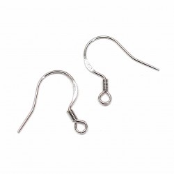 Silver earring fittings - 14x1mm 2 pcs. (F02S1000)