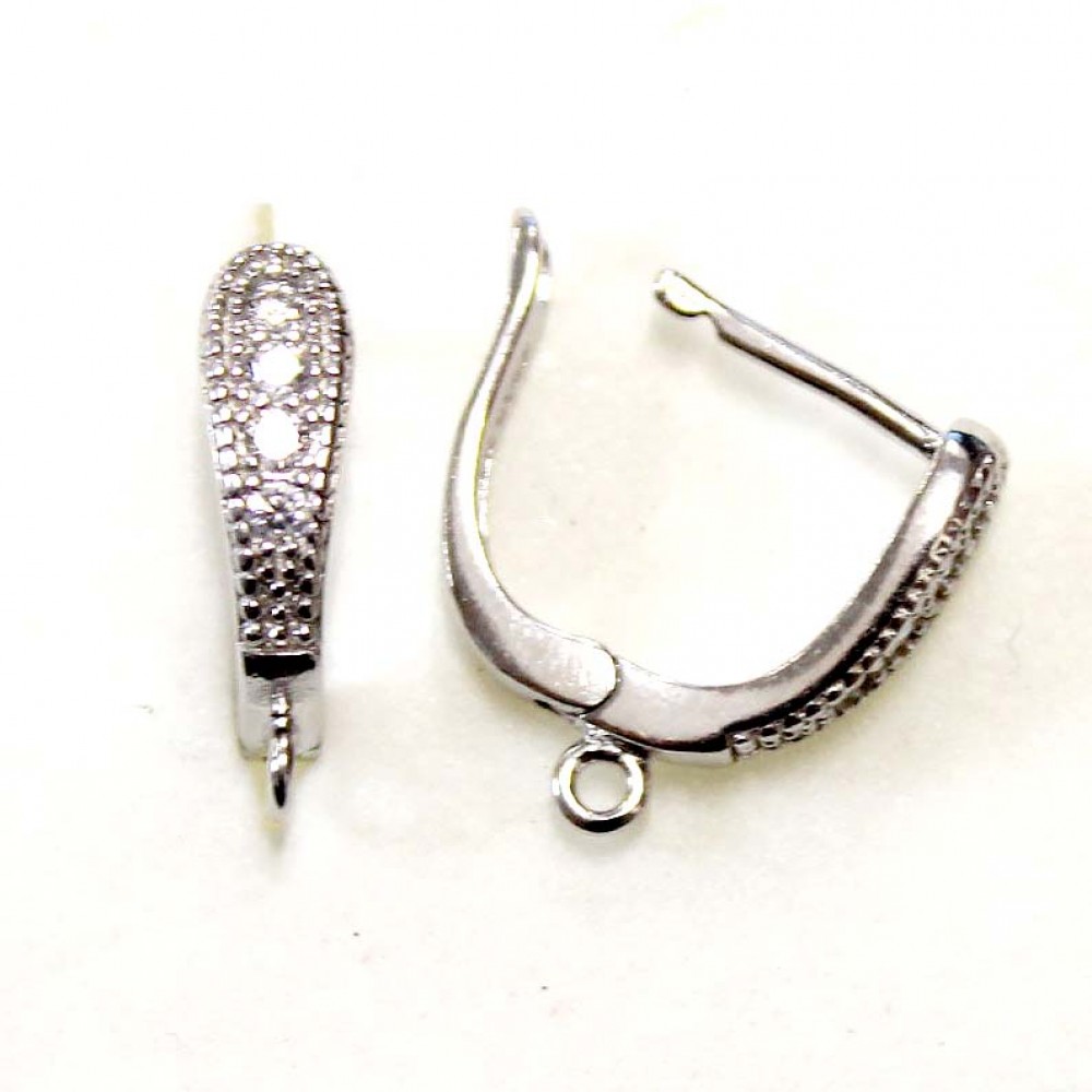 Silver earring fittings - 14x4 mm 2 pcs. (F02S1002)