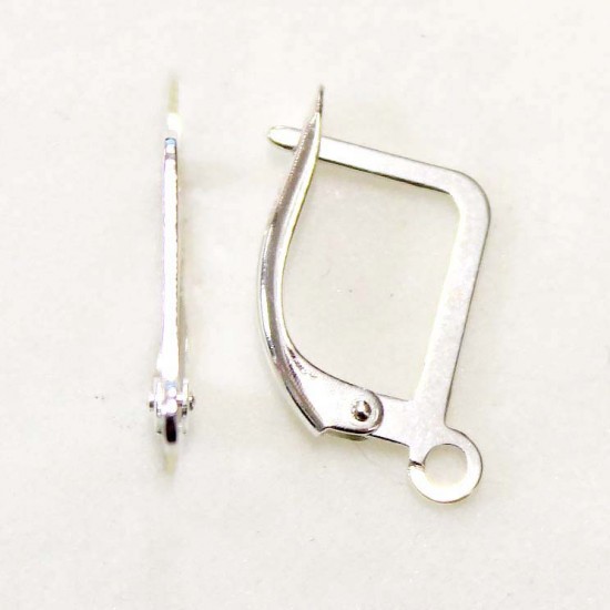 Серебряные застёжки для серёжек - 15x1 мм 2шт. (F02S1003)