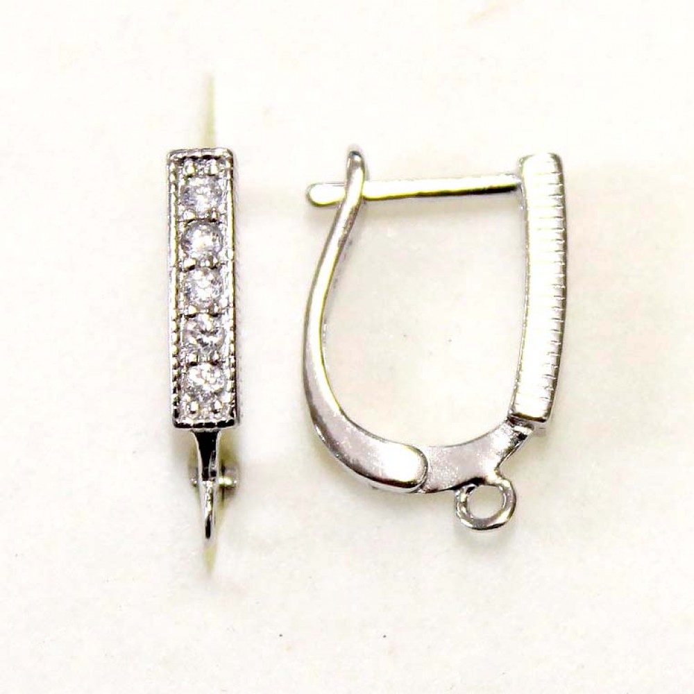 Silver earring fittings - 15x3 mm 2 pcs. (F02S1007)