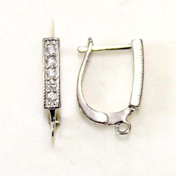 Silver earring fittings - 15x3 mm 2 pcs. (F02S1007)