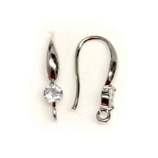 Silver earring fittings - 19x4 mm 2 pcs. (F02S1006)