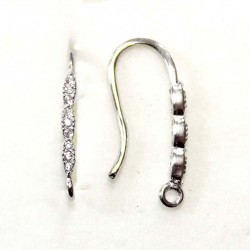 Silver earring fittings - 20x2 mm 2 pcs. (F02S1004)