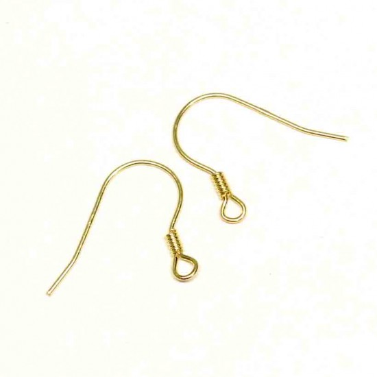 Sudraba auskaru aķīši ar zelta pārklājumu - 14x1 mm 2.gab. (F02S3050)