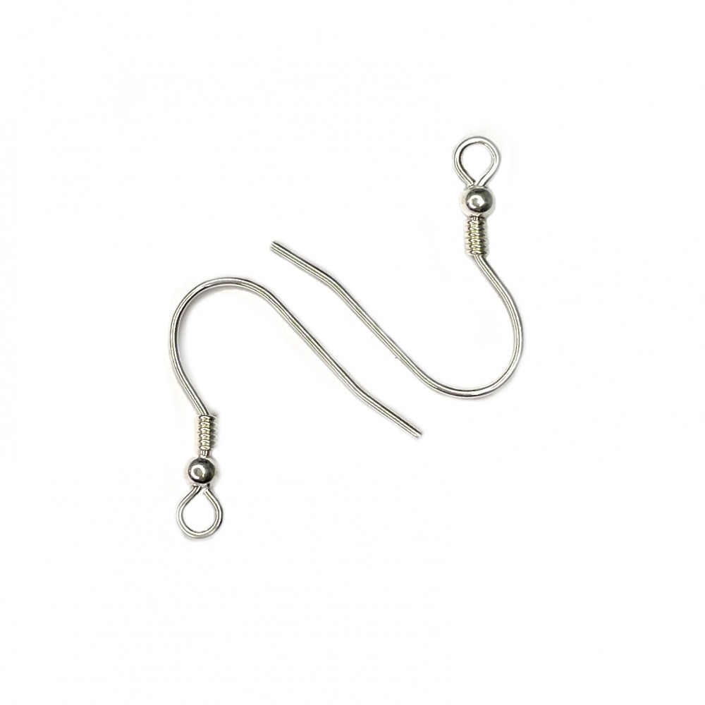 Silver earring fittings - 14x1mm 2 pcs. (F02S1001)