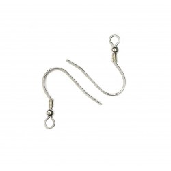 Silver earring fittings - 14x1mm 2 pcs. (F02S1001)