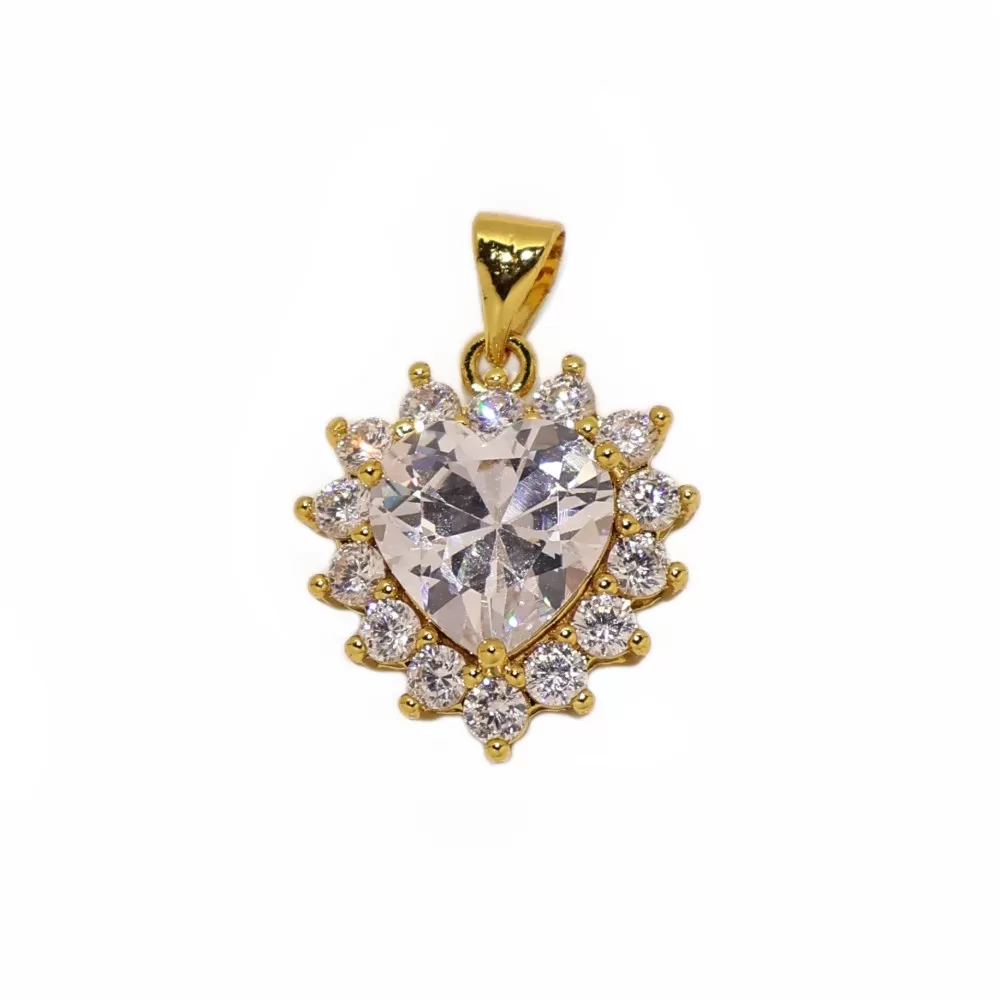 Pendant with zircons Lux 24x12mm 1pcs. (F12L3127) 