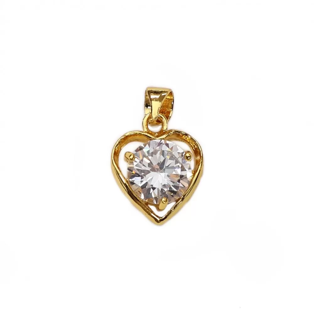 Pendant with zircons Lux 19x12mm 1pcs. (F12L3128) 