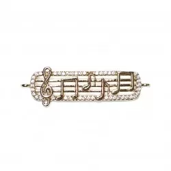 Spacer with zircons Lux 39x9mm 1pcs. (F13L3227)