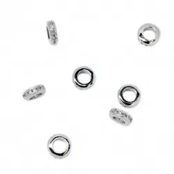 Spacer with zircons Lux  8x3mm 2pcs. (F13L1202) 