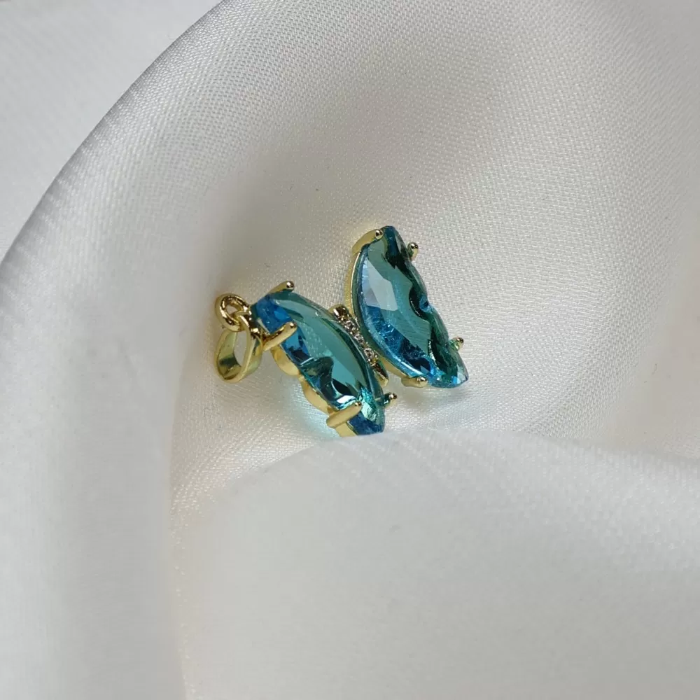 Pendant with zircons Lux 17x22mm 1pcs. (F12L3108) 