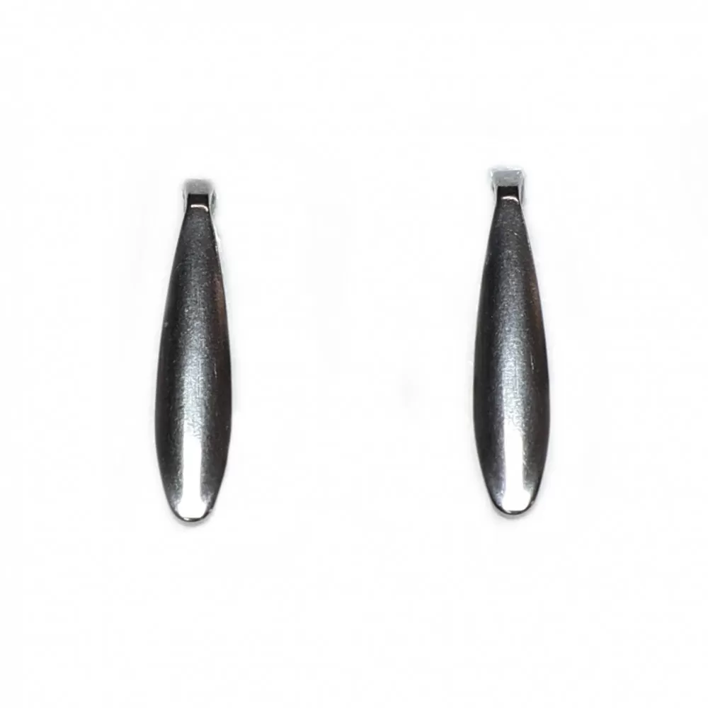 Stainless steel earrings 20x11mm 2pcs. (F02N1031) 