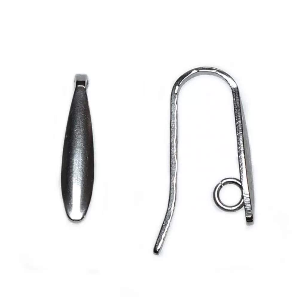 Stainless steel earrings 20x11mm 2pcs. (F02N1031) 