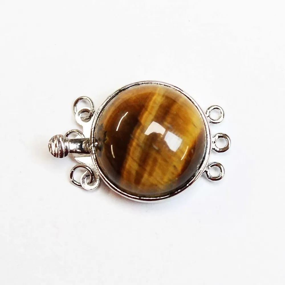 Clasp-Tiger's Eye 26x18mm 1pcs. (F01D1000)