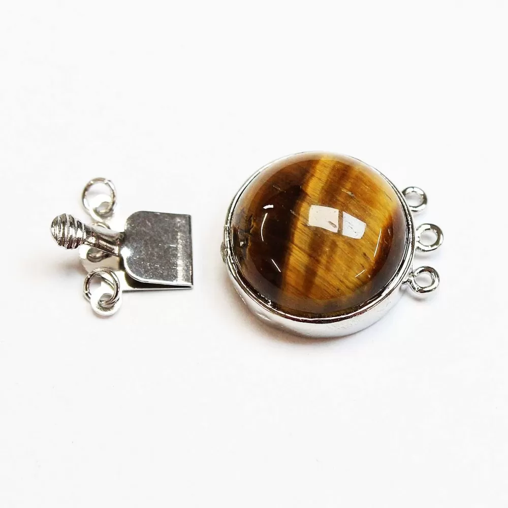 Clasp-Tiger's Eye 26x18mm 1pcs. (F01D1000)