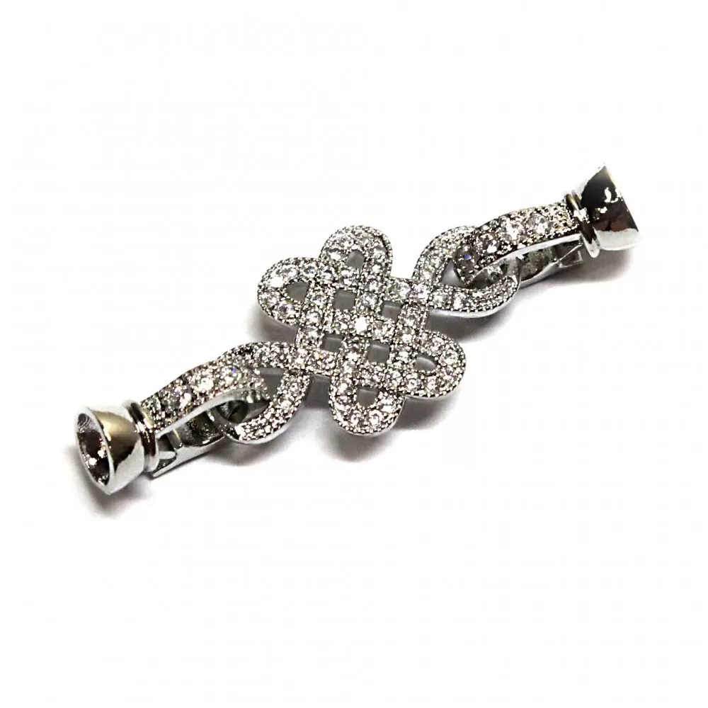 Clasp with zircons Lux 40x15mm 1pcs. (F01L1008) 