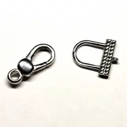 Clasp with zircons Lux 34x14 mm 1pcs. (F01L1044) Size -  25x11 mm Weight ~ 3,5 gr.