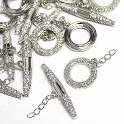 Clasp with zircons Lux 27x13mm 1pcs. (F01L1017)