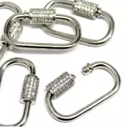 Clasp with zircons Lux 29x17mm 1pcs. (F01L1014)