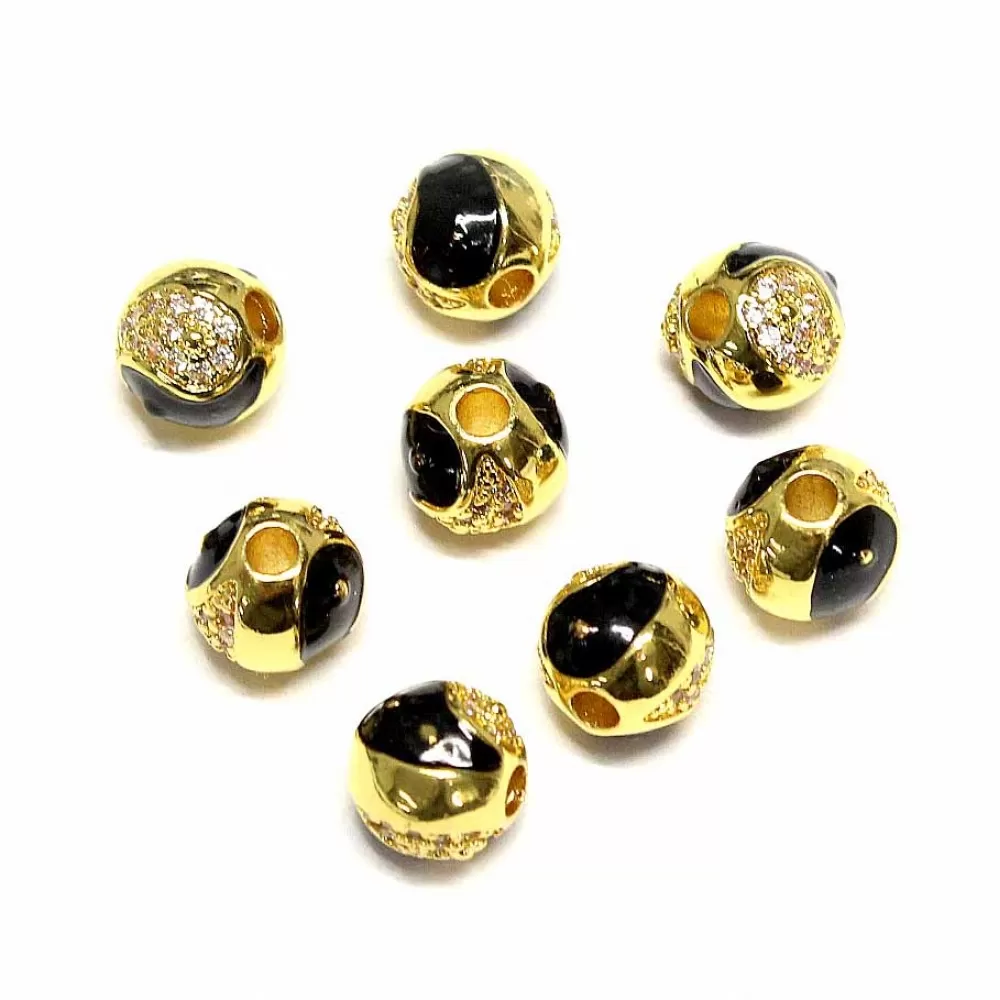 Spacer Yin and Yang with zircons Lux 8mm 1pcs. (F13L3110) Spacer Yin and Yang with zircons Lux 8mm 1pcs. (F13L3110)