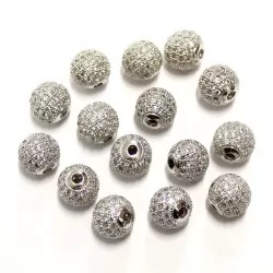 Spacer with zircons Lux 10mm 1pcs. (F13L1101)