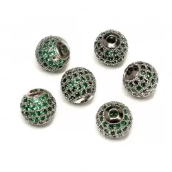 Spacer with zircons Lux 10mm 1pcs. (F13L1106)