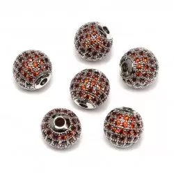 Spacer with zircons Lux 10mm 1pcs. (F13L1107)